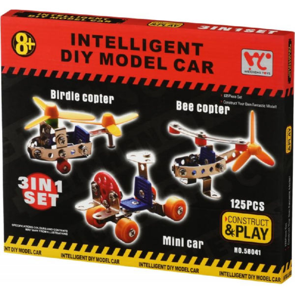Конструктор металевий Same Toy Inteligent DIY Model Car 3в1 125 ел. 58041Ut
