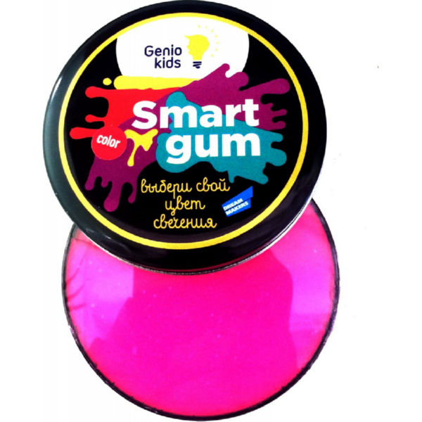 Пластилін для дитячих розваг GENIO KIDS «SMART GUM», кольорове світіння, рожевий (HG06-1)