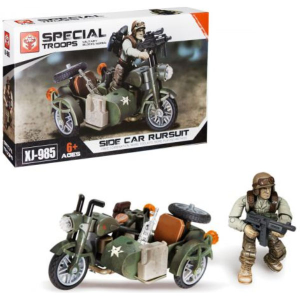 Конструктор военный "special troops" с мотоциклом, 76 деталей  128745
