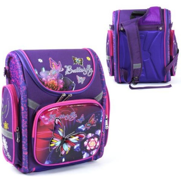 Рюкзак шкільний каркасний "Метелик", 1 відділення, 3 кишені C36187