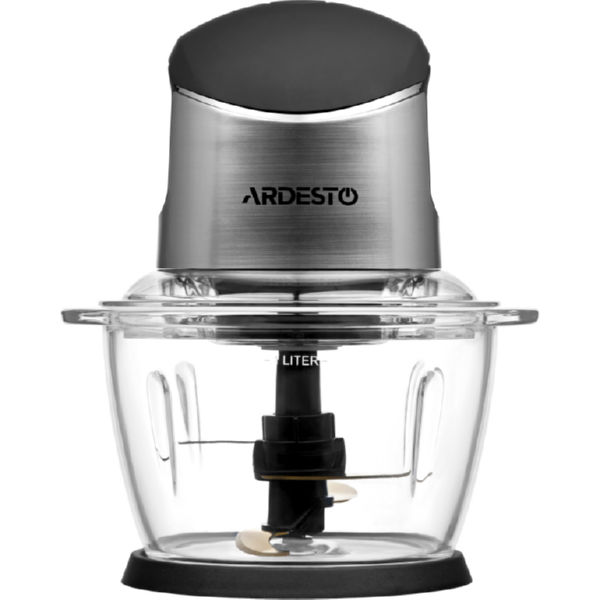 Подрібнювач Ardesto CHK-4001BR - 400Вт / 1л / скляна чаша / покриття soft touch / серебр.-чорний