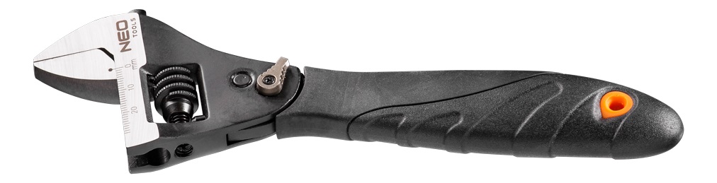 Ключ NEO разводной с храповым механизмом 200 мм, 0-30,5мм, прорезиненная рукоятка